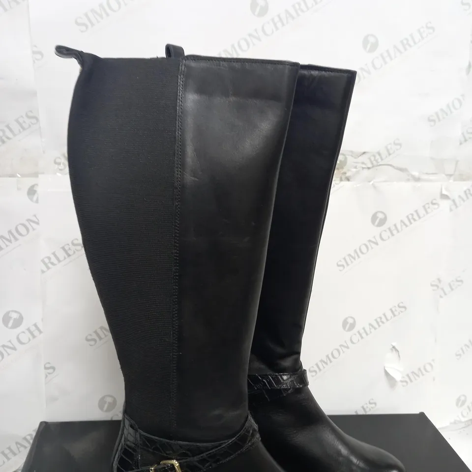 DUNE TILDING BOOT BLACK LEATHER SIZE 5 - BOXED 
