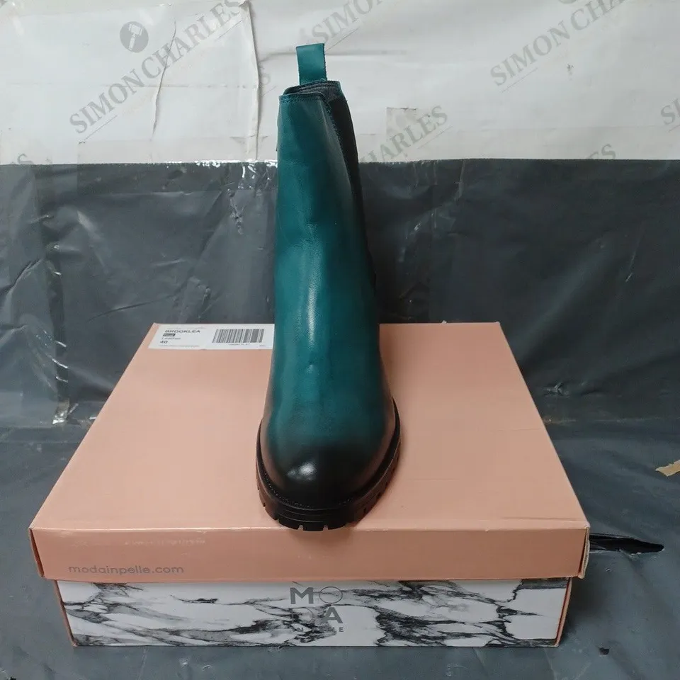 MODA IN PELLE LEATHER BOOTS TEAL SIZE EU 40