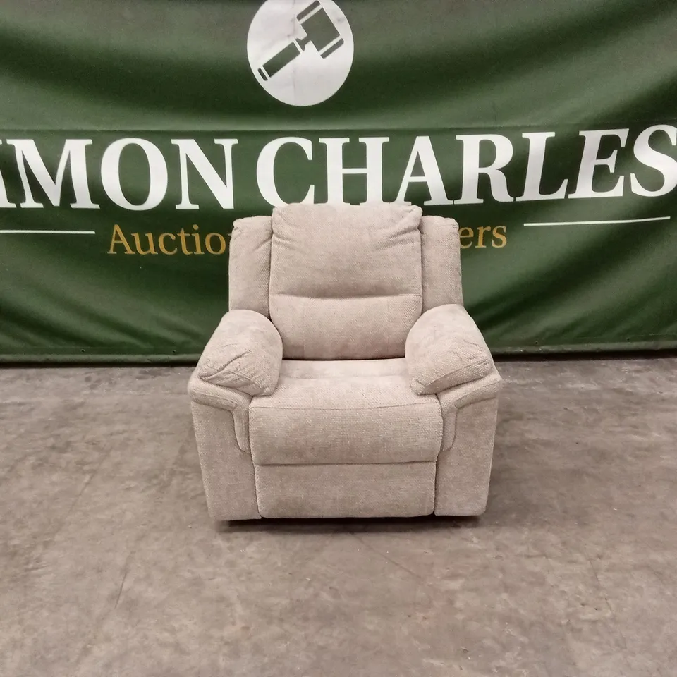 ALBION FABRIC MANUAL RECLINER ARMCHAIR - NATURAL RRP £479