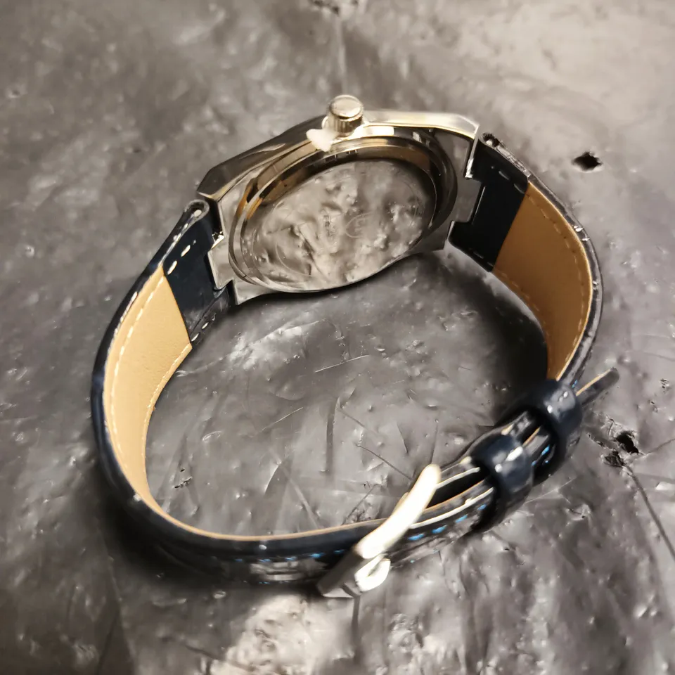 MENS ERNEST FERDINAND WATCH – DAY DATE CALENDAR DIAL – LEATHER STRAP