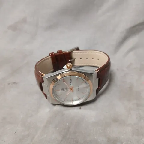 ERNEST FERDINAND QUARTZ WRISTWATCH โ BROWN LEATHER STRAP, BOXED