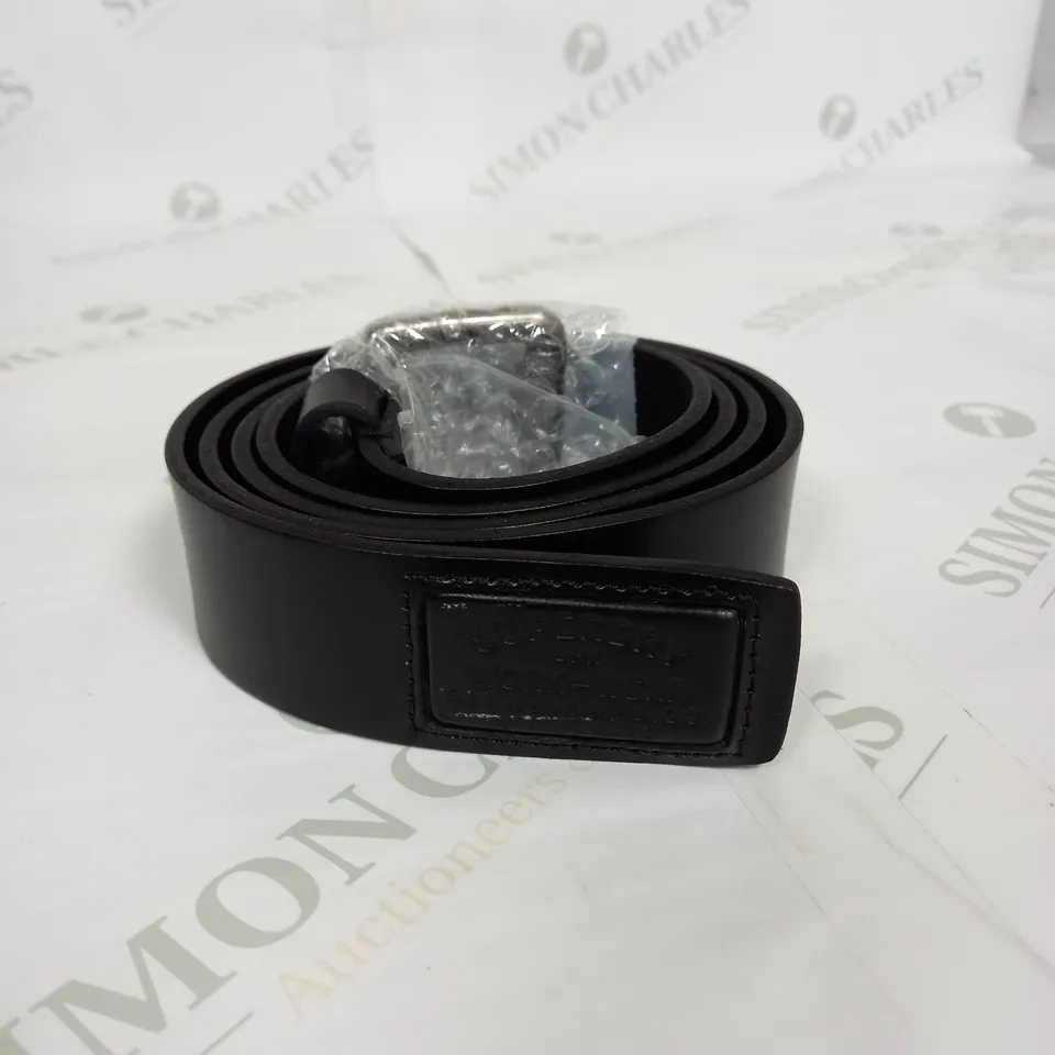 BOXED SUPERDRY BLACK LEATHER BELT