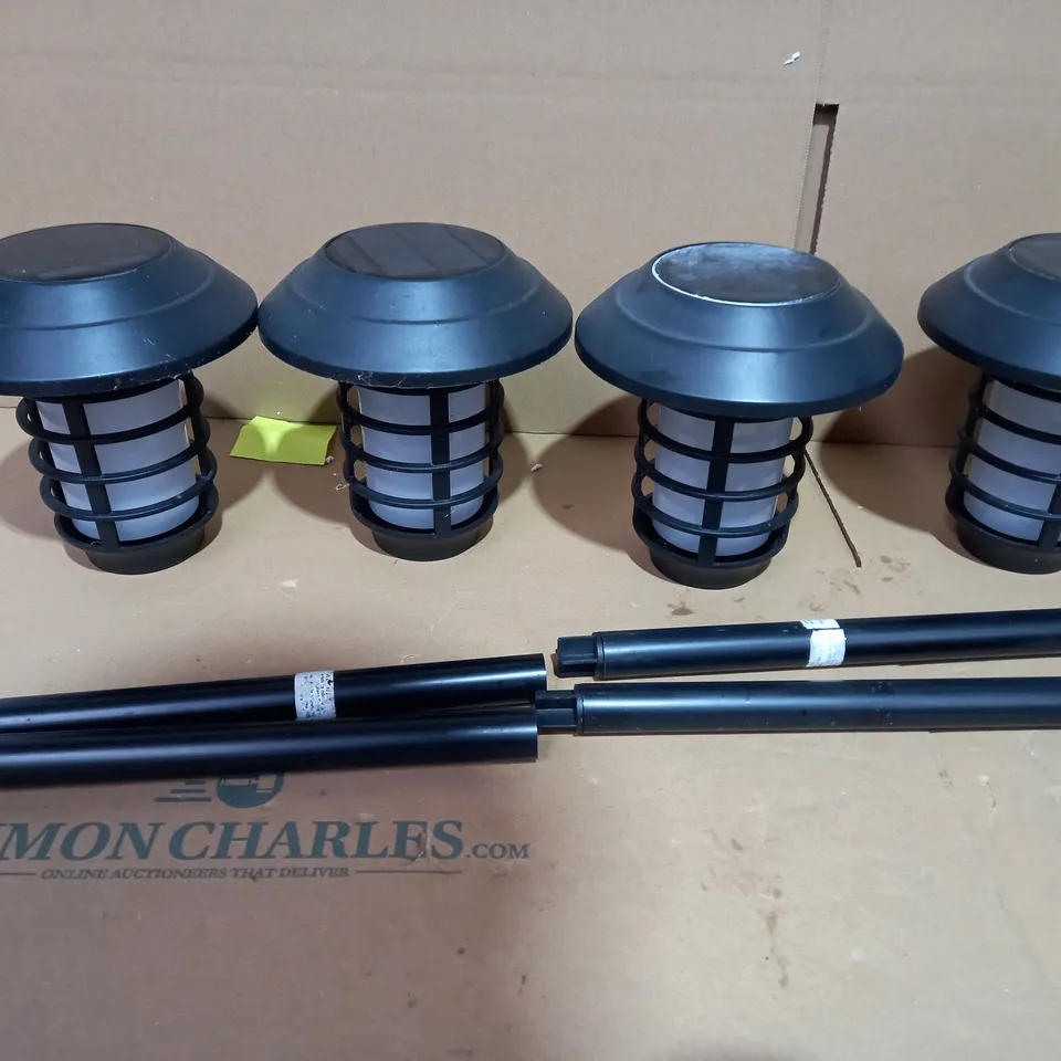 BELL & HOWELL SET OF SOLAR LUMENS DUAL FUNCTION FLAME/ WHITE STAKE LIGHTS