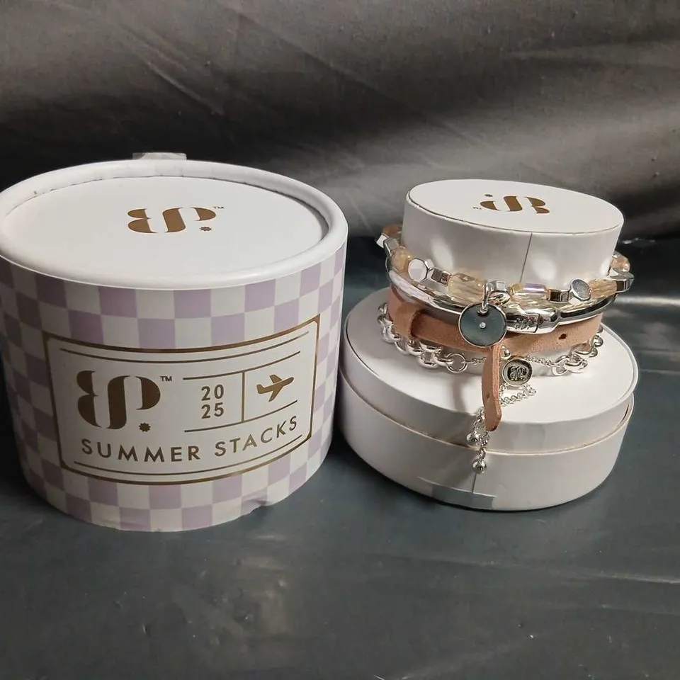 BOMB PARTY ST89864 IT'S ALL IN THE FINE DETAILS LAB CREATED STONES SILVER PLATING BRACELET SET