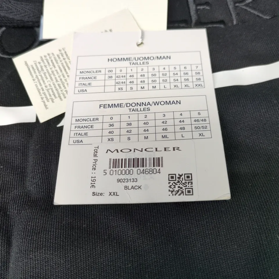 MONCLER BLACK XXL JUMPER WITH TAGS