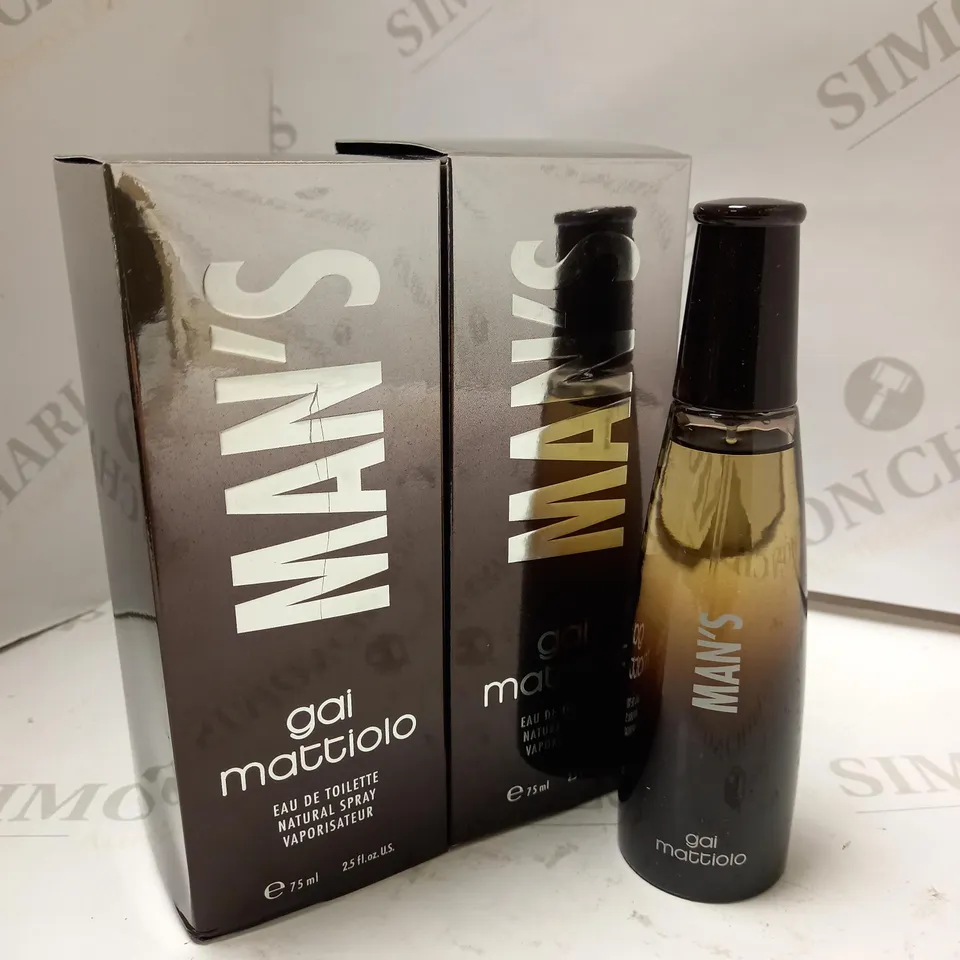 LOT OF 2 X 75ML GAI MATTIOLO MAN'S EAU DE TOILETTE SPRAY