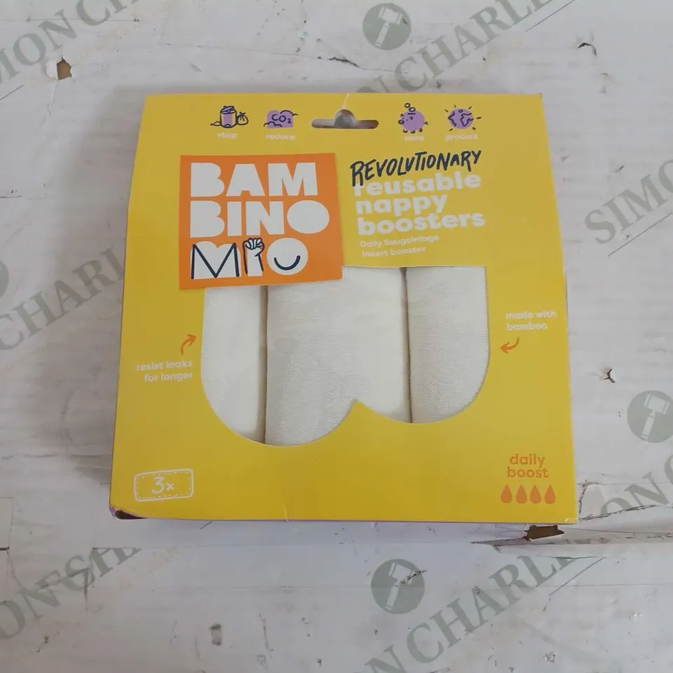 BOXED BAM BINO MIO REUSABLE NAPPY BOOSTERS PACK OF 3