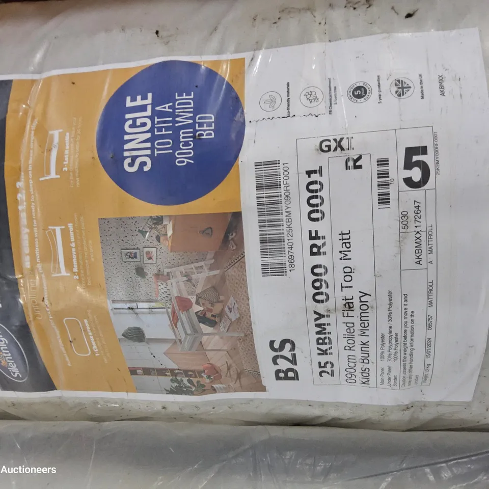 BAGGED & ROLLED SILENTNIGHT 90cm BUNK MATTRESS 