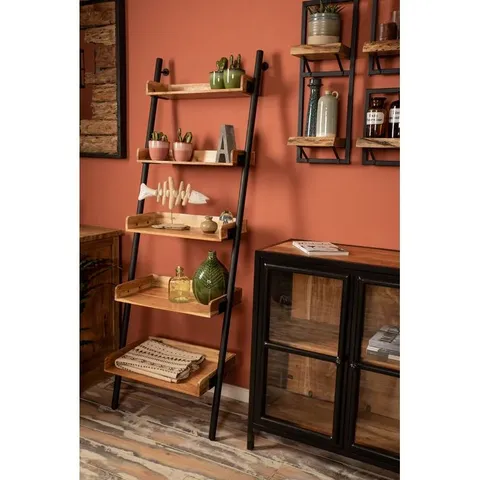 BOXED LAYTON 180CM H X 60CM W STEEL LADDER BOOKCASE (1 BOX)