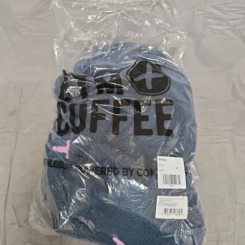 GYM COFFEE HIGH COLLAR JACKET IN PETROL BLUE - M