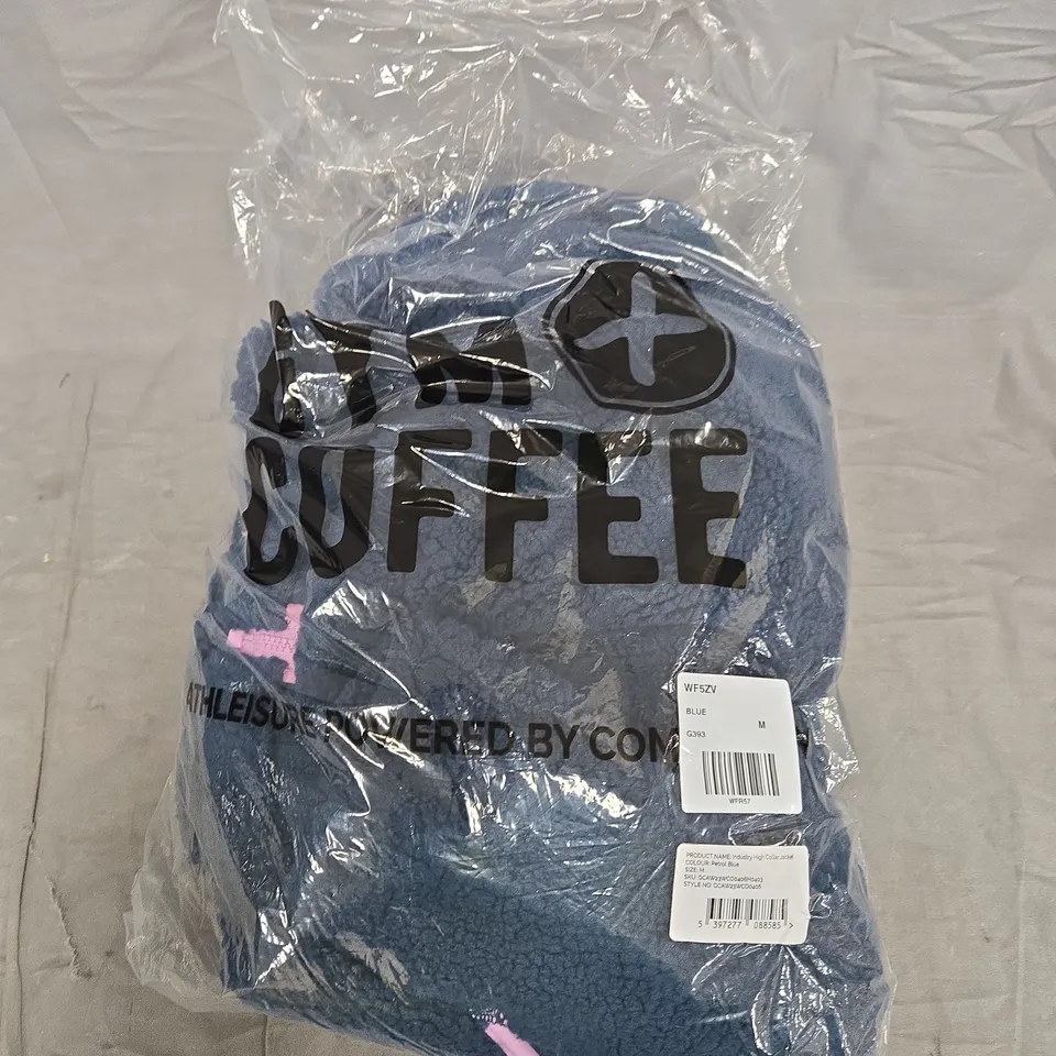 GYM COFFEE HIGH COLLAR JACKET IN PETROL BLUE - M