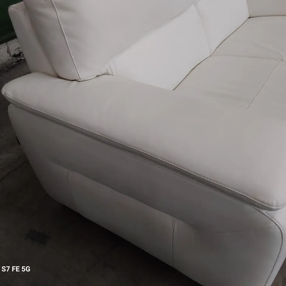 QUALITY ITALIAN DESIGNER GRADO FIXED TWO SEATER WHITE LEATHER 