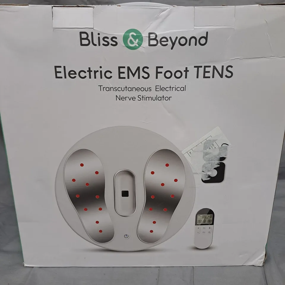 BLISS & BEYOND ELECTRIC EMS FOOT TENS – MODEL KTR-4026, COMPLETE WITH REMOTE AND PADS