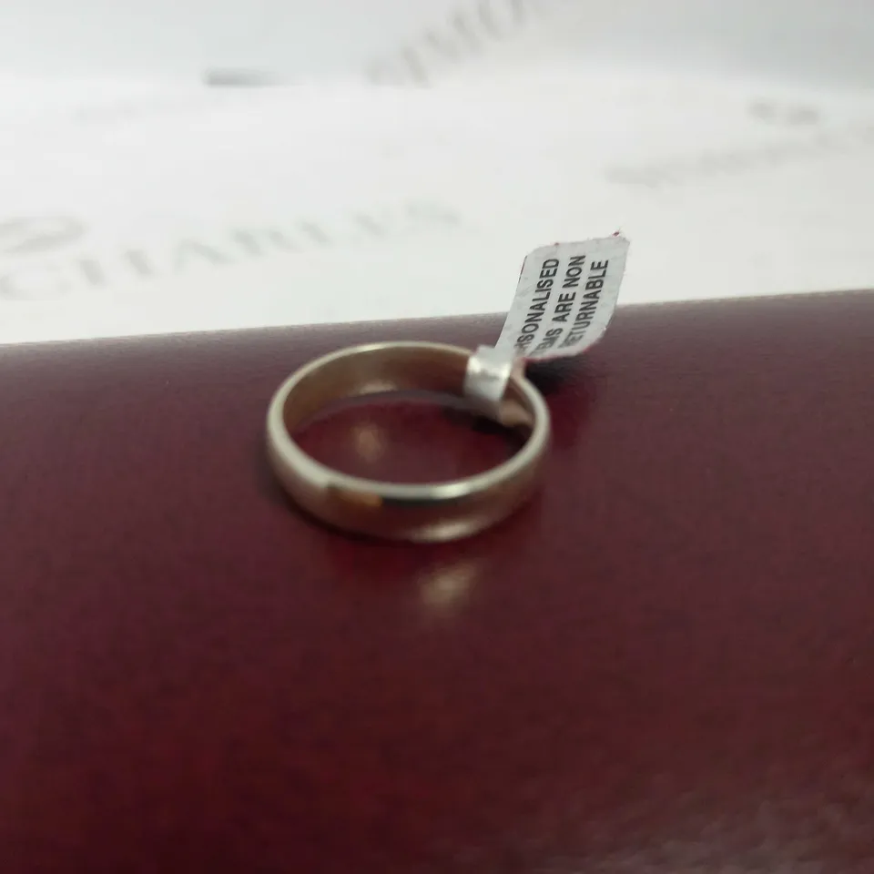 PERSONILISED ARGENTIUM SILVER WEDDING BAND SIZE M - "MR & MRS 21/05/22" RRP £101