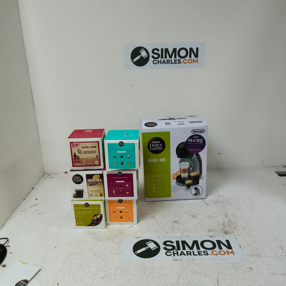NESCAFÉ DOLCE GUSTO MINI ME STARTER KIT WITH CAPSULE ASSORTMENT – DE'LONGHI