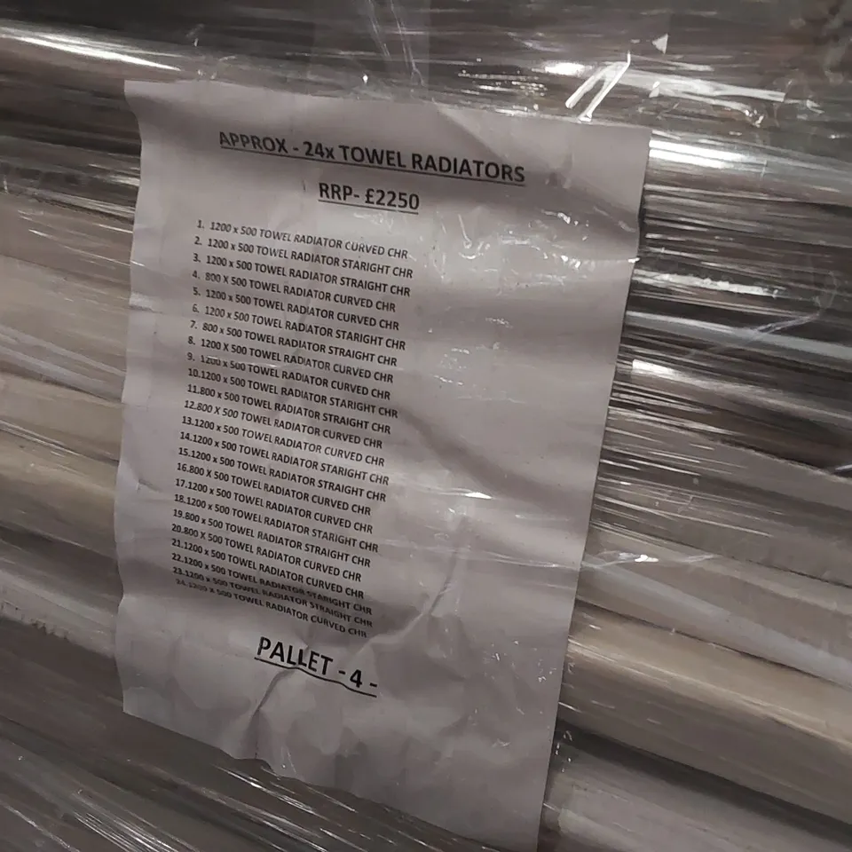 PALLET OF APPROXIMATELY 24x BATHROOM TOWEL RADIATORS