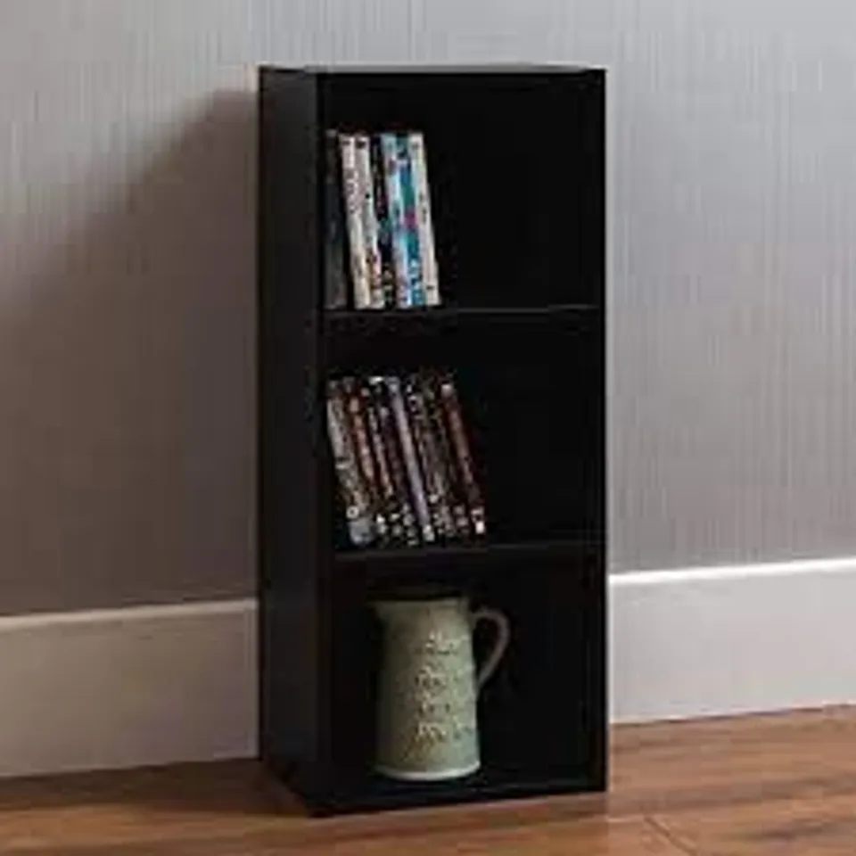BOXED OXFORD 3 TIER BOOKCASE- BLACK