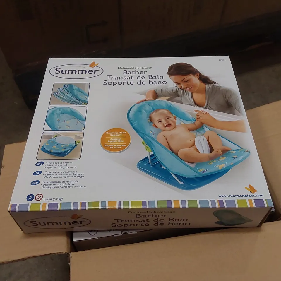 PALLET TO CONTAIN APPROX 48 BRAND NEW CASES OF SUMMER DELUXE BABY BATHERS // 3 BATHERS PER CASE