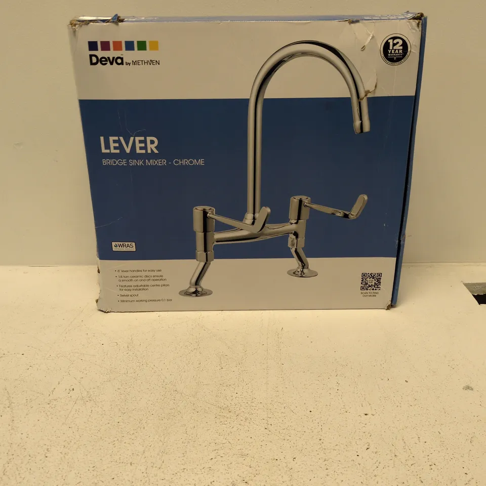 DEVA BY METHVEN LEVER BRIDGE SINK MIXER – CHROME