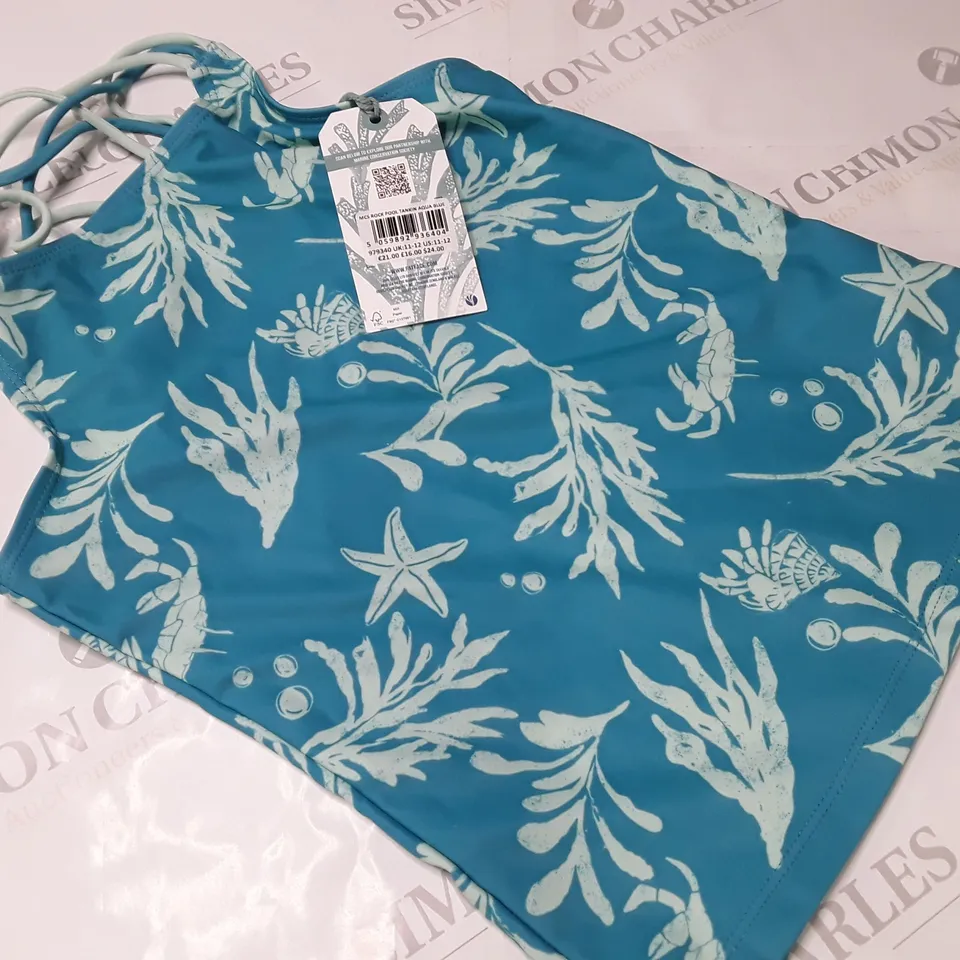 FAT FACE ROCK POOL TANKINI IN AQUA BLUE - UK 11/12