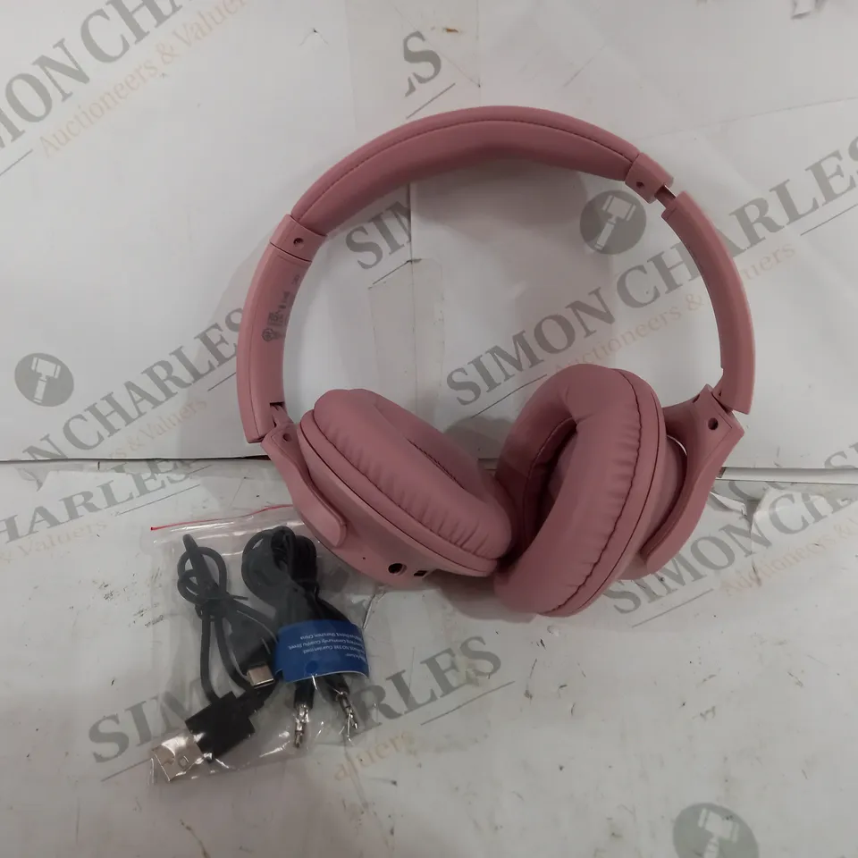 BOXED KVIDIO WIRELESS HEADPHONES IN PINK (WH201A)