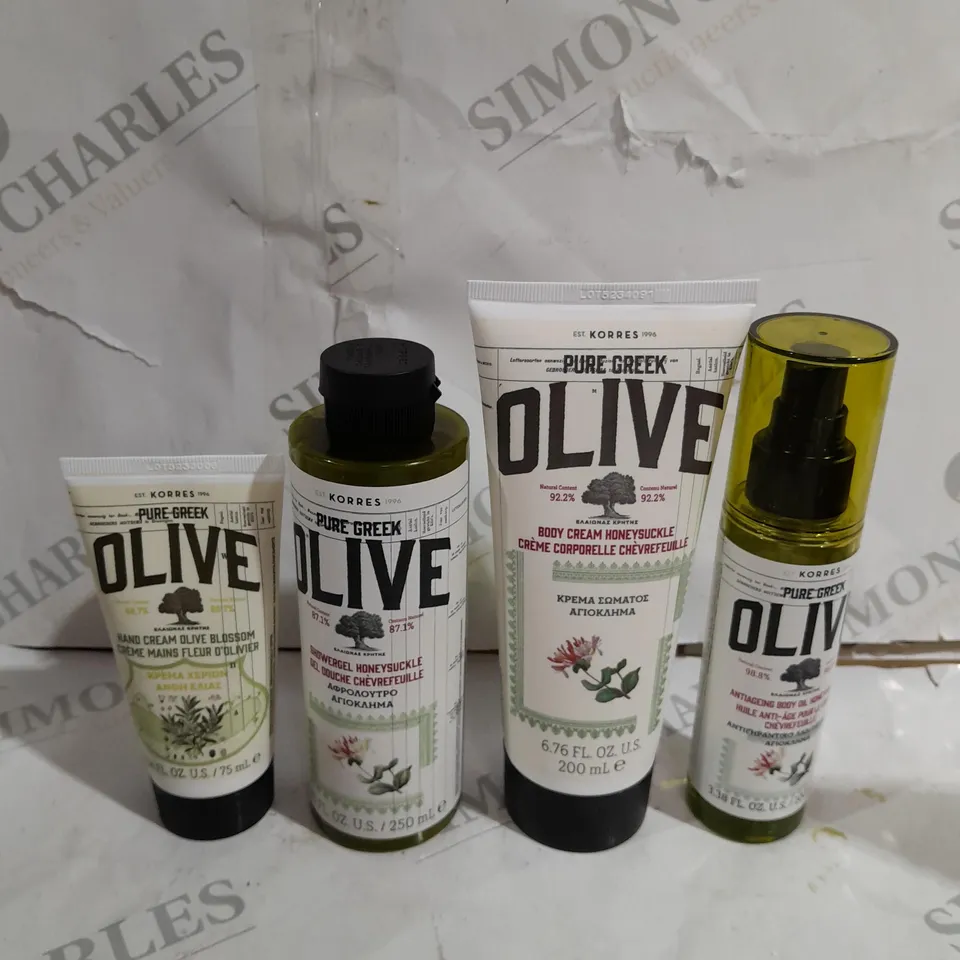 KORRES 4 PIECE PURE GREEK OLIVE COMPLETE BODYCARE COLLECTION