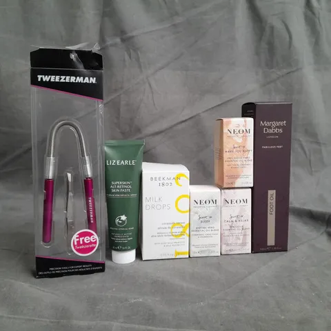 CAGE OF APPROX 20 ASSORTED ITEMS TO INCLUDE - TWEEZERMAN , LIZ EARLE SKIN PASTE , MARGERET DABBS FOOT OIL ETC - COLLECTION ONLY