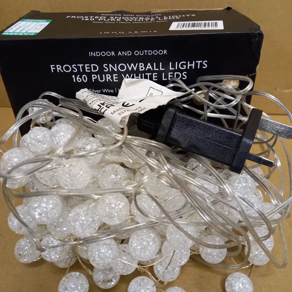 JOHN LEWIS FROSTED SNOWBALL LIGHTS PURE WHITE LEDS