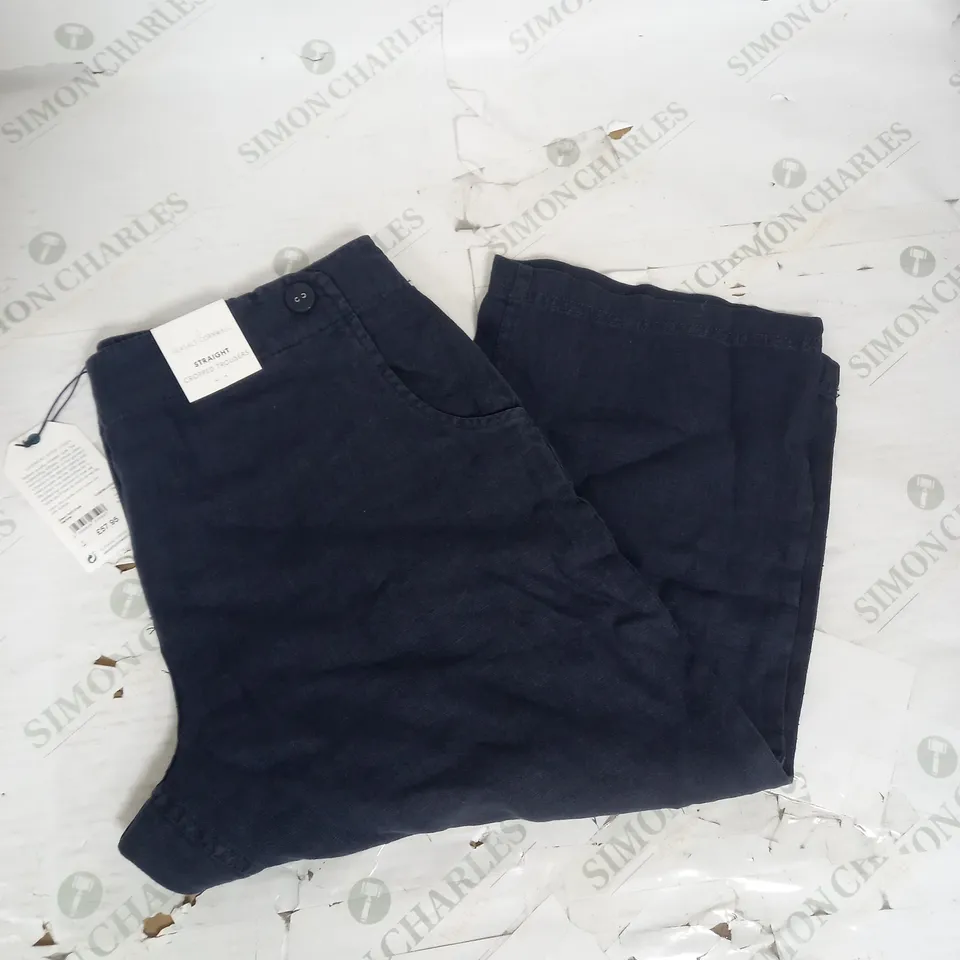 SEASALT CORNWALL STRAIGHT CROPPED TROUSERS IN MARITIME BLUE SIZE 14