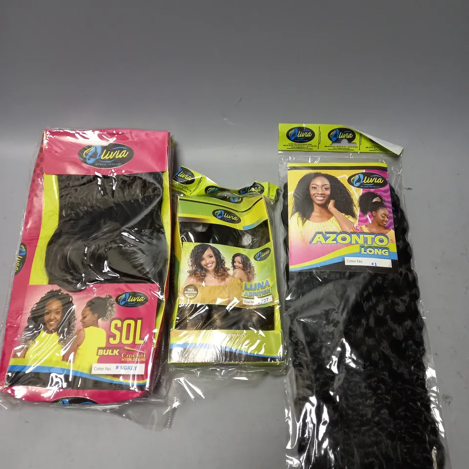 BOX OF APPROX. 20 SEALED OLIVIA HAIR PIECES IN ASSORTED COLOURS AND STYLES