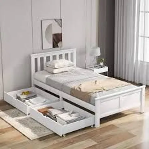 BOXED PINEWOOD BEDFRAME WITH DRAWER//SINGLE (1 BOX)