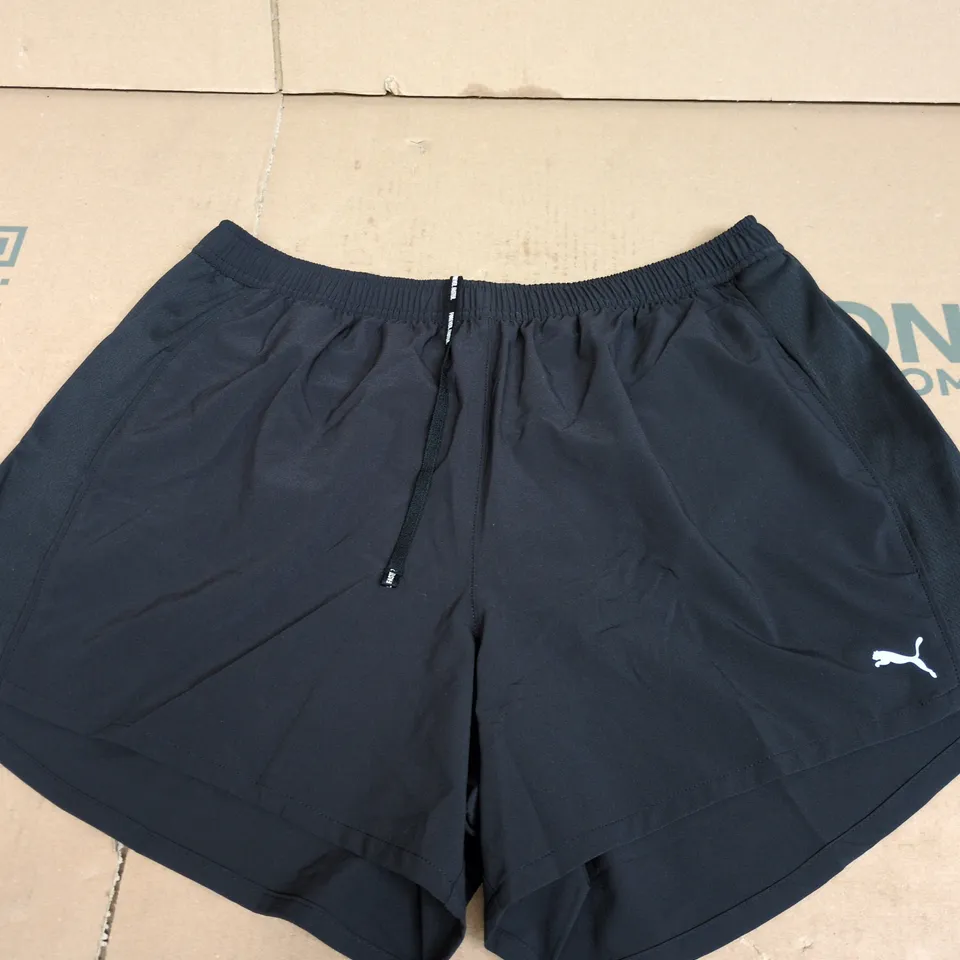 PUMA BLACK MEN'S RUNNING SHORTS – SIZE L