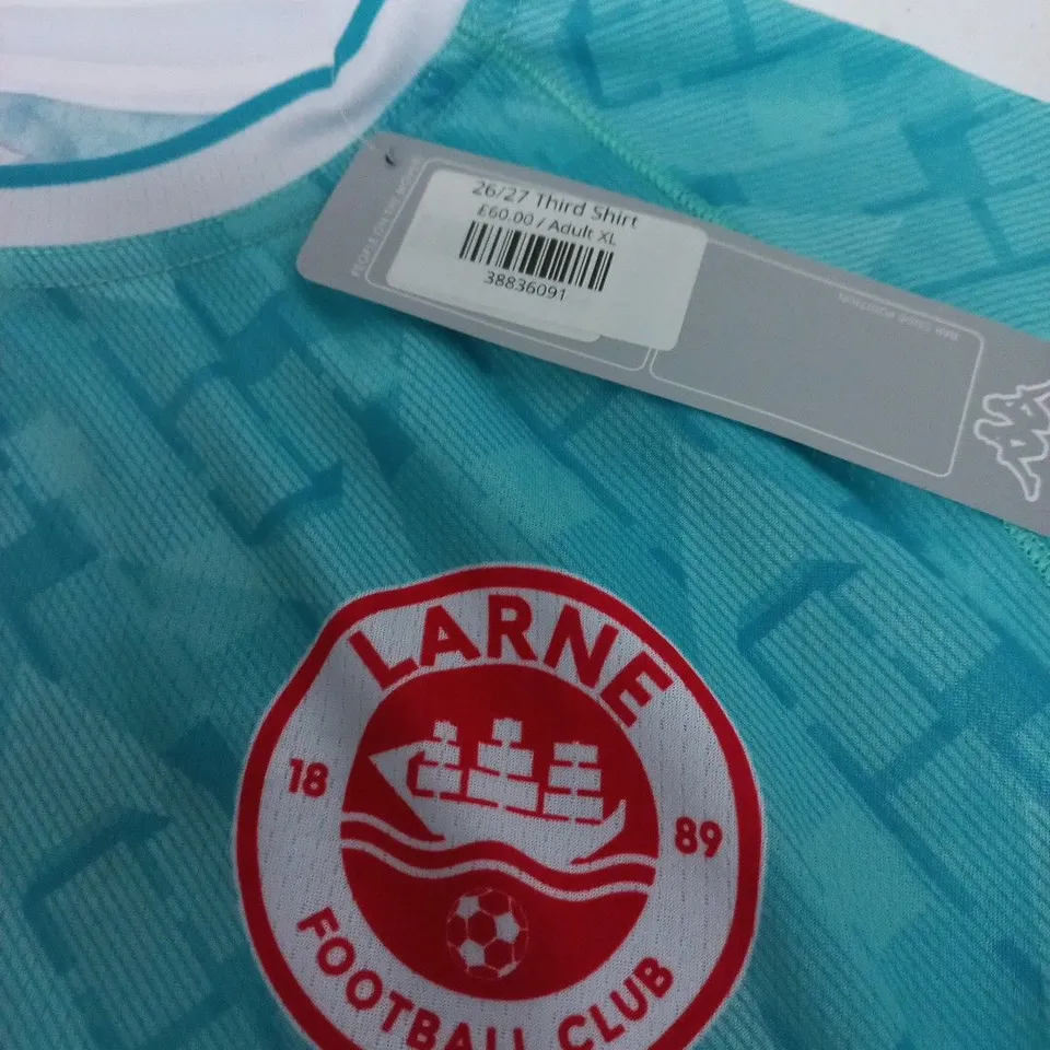 LARNE FC THIRD SHIRT – SKY BLUE, ADULT XL
