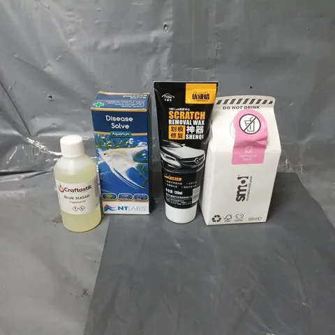 APPROXIMATELY 15 HOUSEHOLD LIQUIDS TO INCLUDE SMOL WASHING UP LIQUID, SCRATCH REMOVAL CAR WAX AND FRAGRANCE OILS