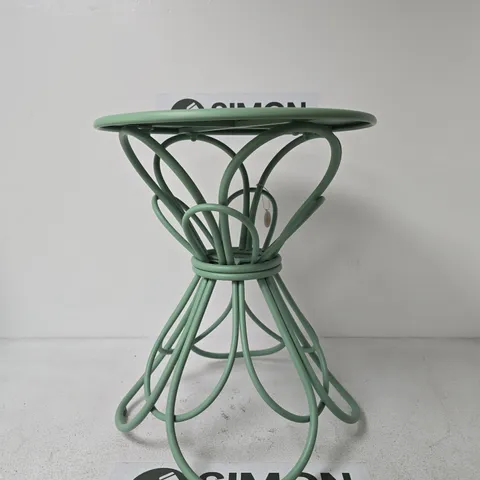 GREEN METAL INSIDE / OUTSIDE SIDE TABLE