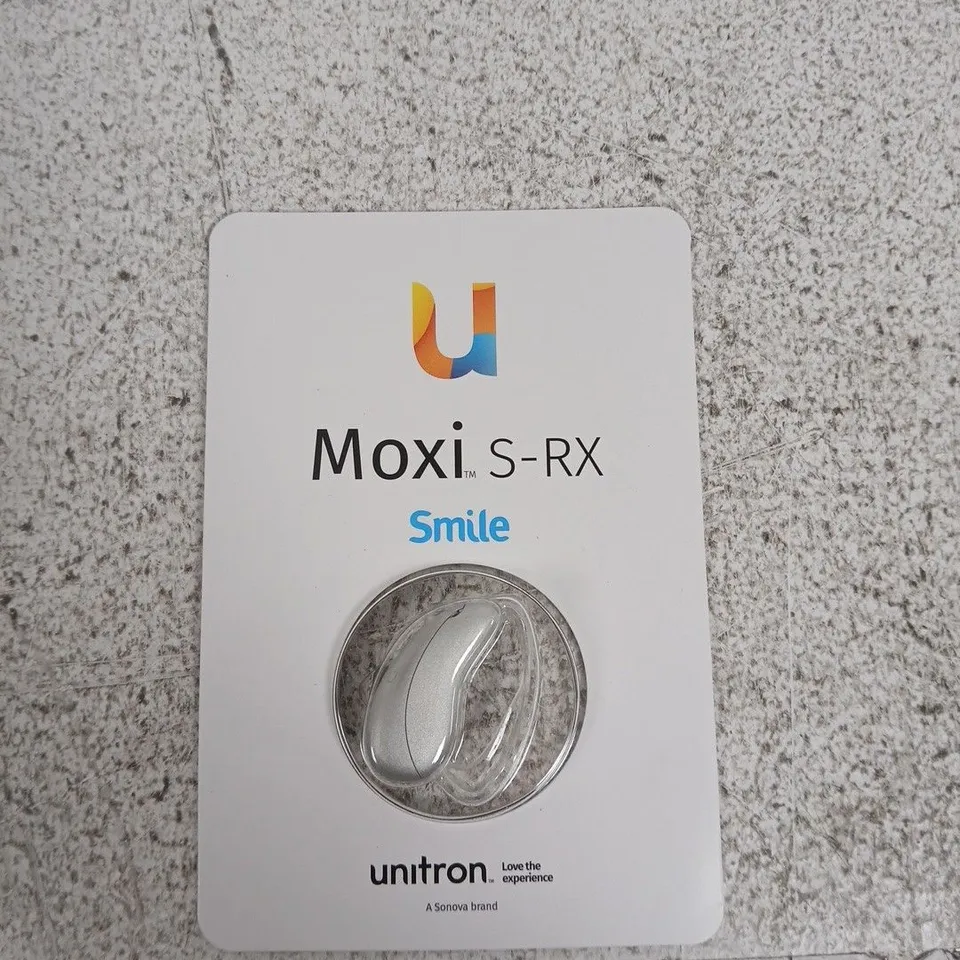 UNITRON MOXI S-RX HEARING AID – CARD DISPLAY (SMILE)