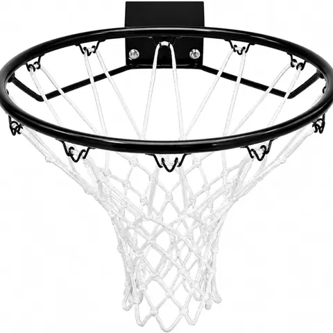BOXED OYPLA HEAVY DUTY WALL MOUNTED FULL SIZE BLACK BASKETBALL HOOP RIM AND NET