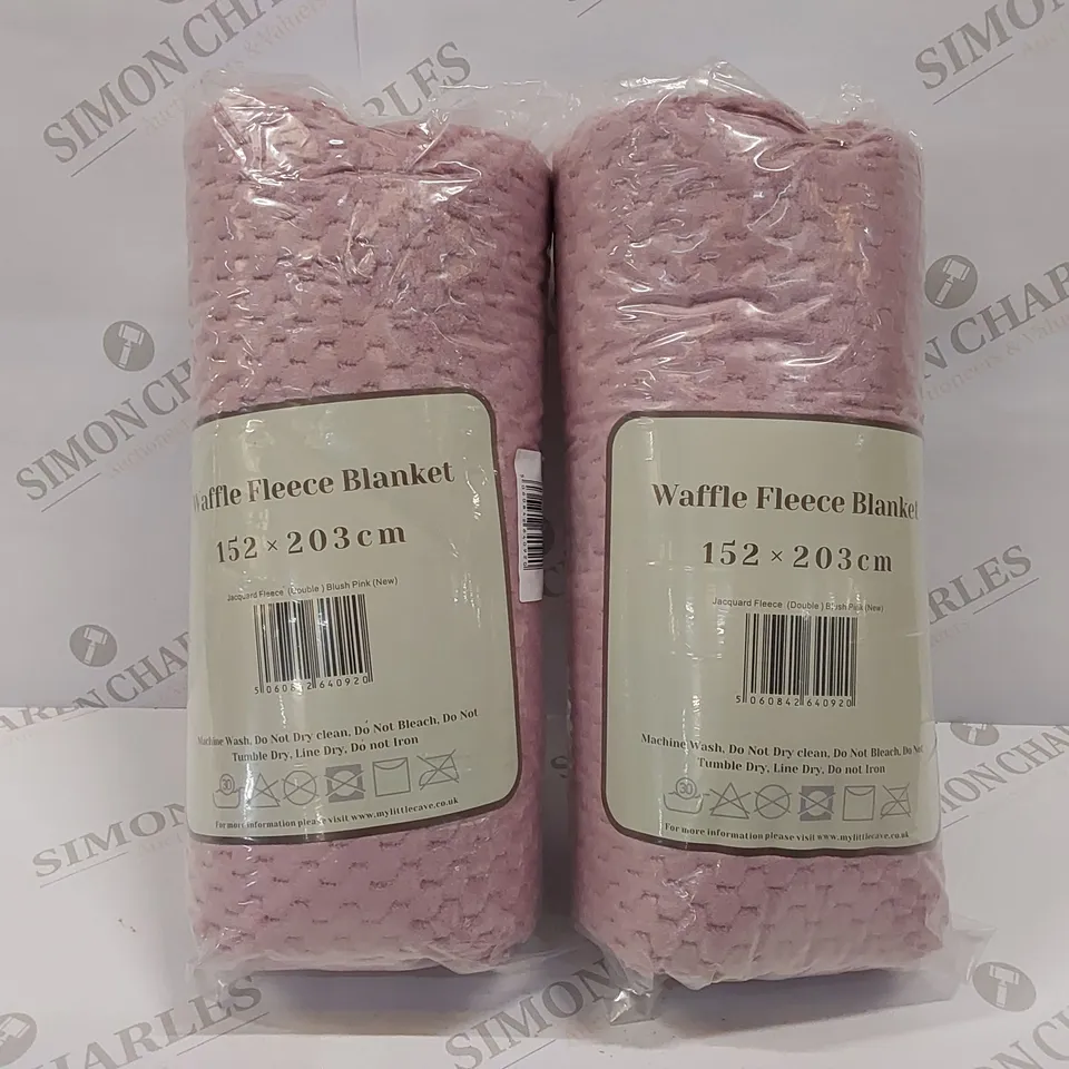 TWO BRAND NEW WAFFLE FLEECE BLANKETS
