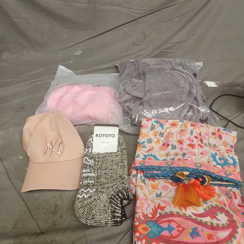 APPROXIMATELY 20 ASSORTED CLOTHING PRODUCTS IN VARIOUS STYLES & SIZES TO INCLUDE PANTS, T-SHIRTS, DRESSES ETC