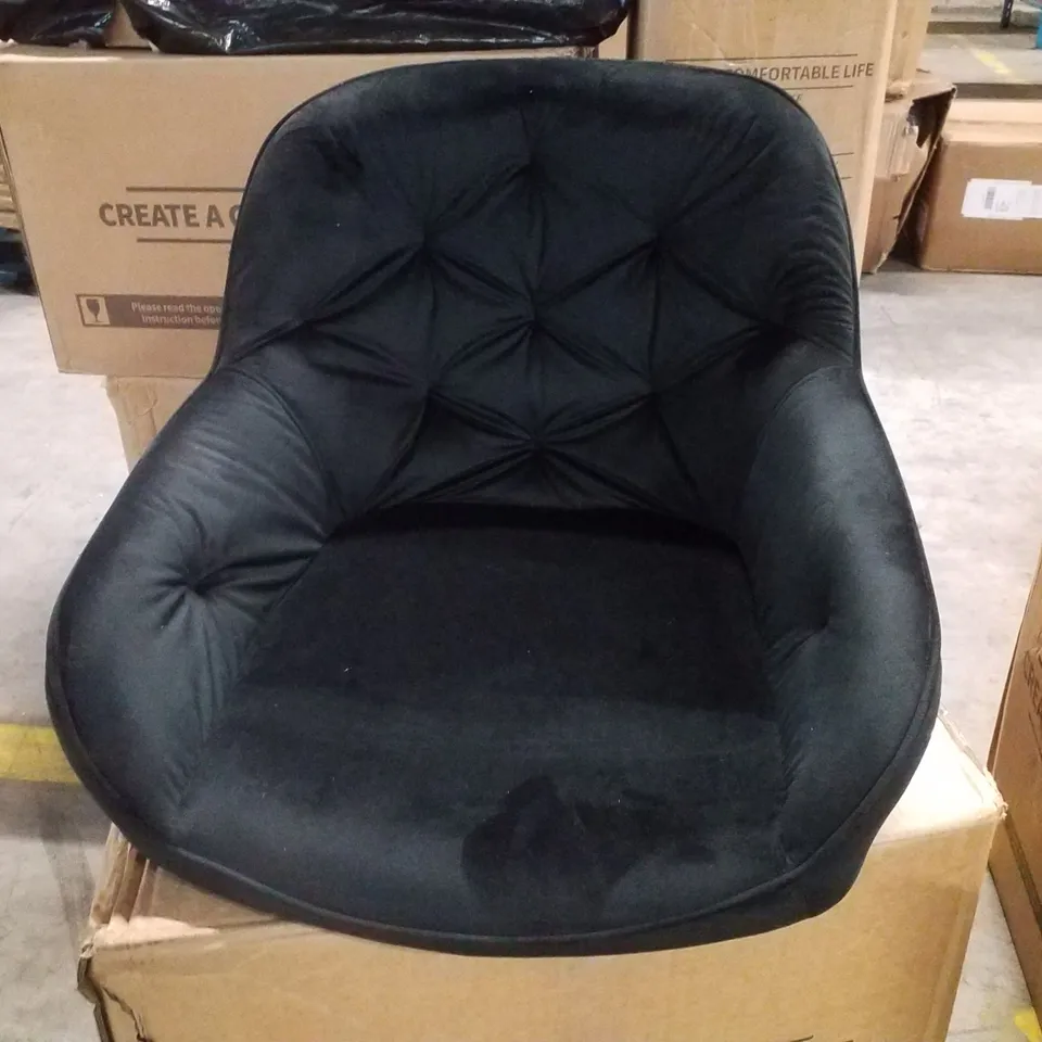 BOXED SET OF 2 BLACK VELVET BARSTOOLS