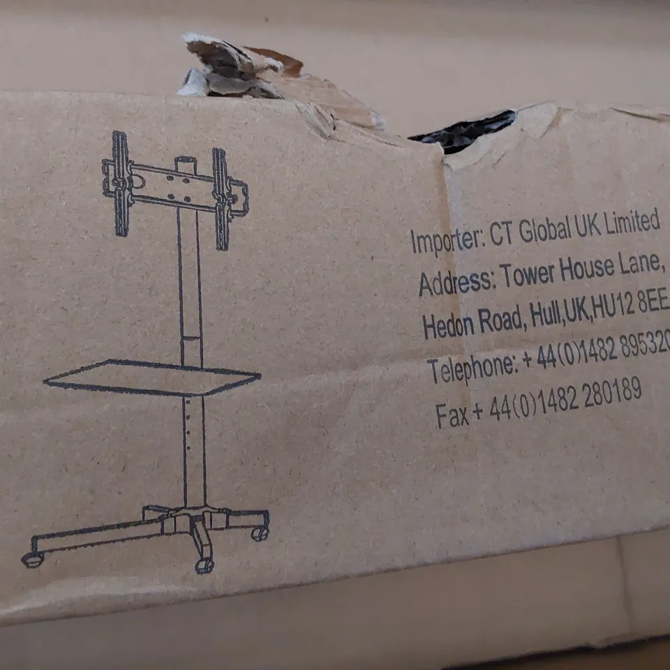 BOXED TV/MONITOR TROLLEY STAND BLACK