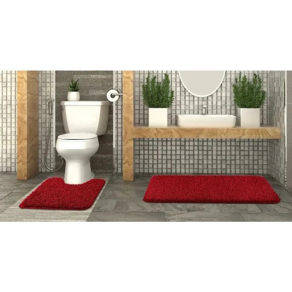 HEMBREE 2 PIECE BATH MAT SET RED