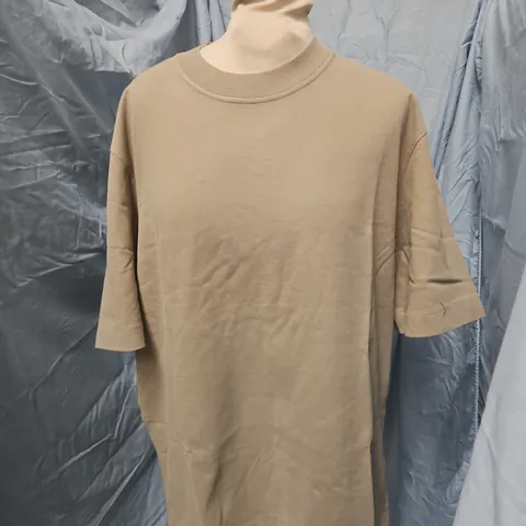 ABERCROMBIE & FITCH PREMIUM HEAVYWEIGHT 2.0 T-SHIRT, SIZE M, TAUPE