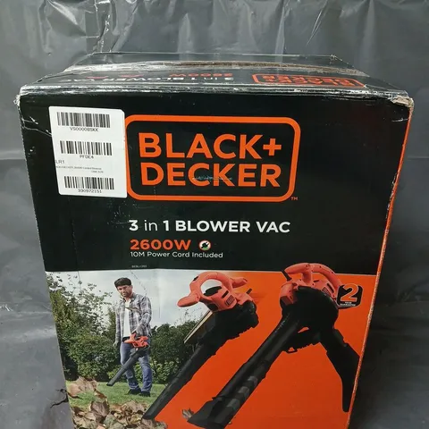 BOXED BLACK + DECKER 2600W CORDED BLOWER VACUUM