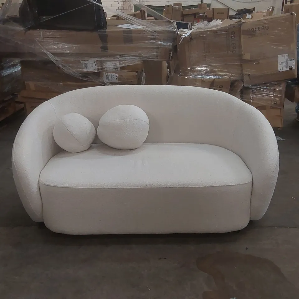 ROUNDI 2 SEATER BOUCLE SOFA - CREAM WHITE