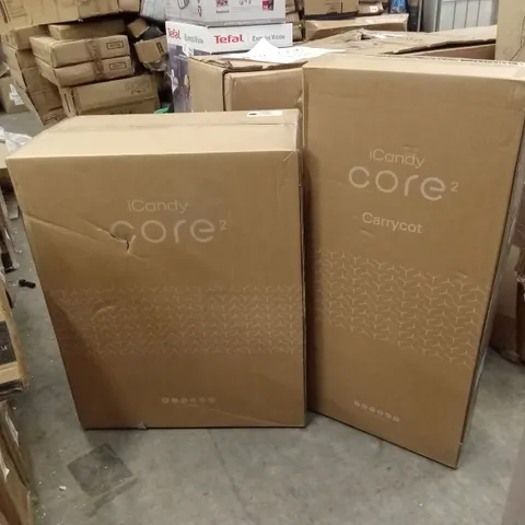 BOXED ICANDY CORE² STROLLER AND CARRYCOT - BLACK (2 BOXES)