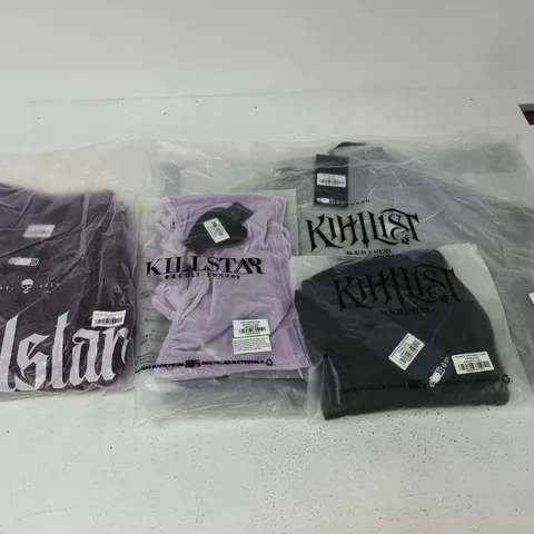 LOT OF APPROXIMATELY 24 ASSORTED BRAND NEW KILLSTAR CLOTHING ITEMS TO INCLUDE SIN ZIP TOPS AND DARKNESS TUNICS - VARIOUS SIZES