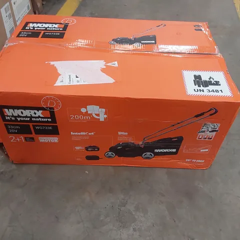 BOXED WORX WG733E 20V CORDLESS LAWN MOWER (1 BOX)