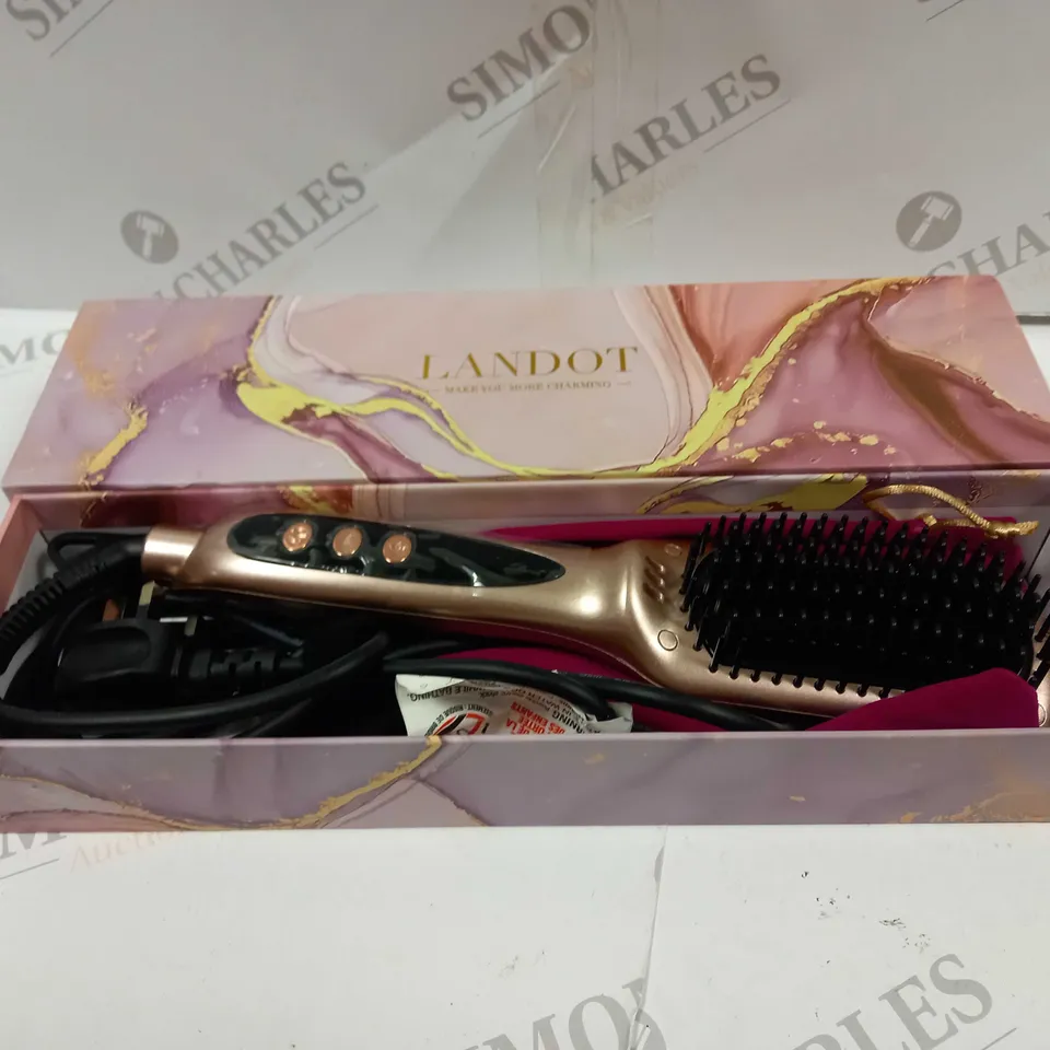 BOXED LANDOT HAIR STRAIGHTENER BRUSH 
