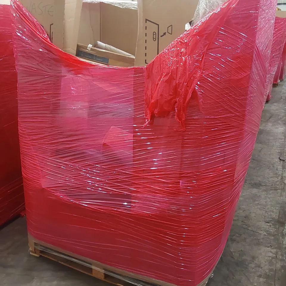 PALLET OF ASSORTED ITEMS INCLUDING SLOW JUICER, AIR COOLER, PORTABLE COLLAPSIBLE PET CRATE, FLOATING SHELF